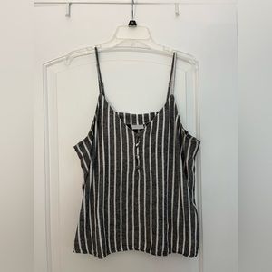 Abound Striped Linen Blend Camisole Button Tank Top
